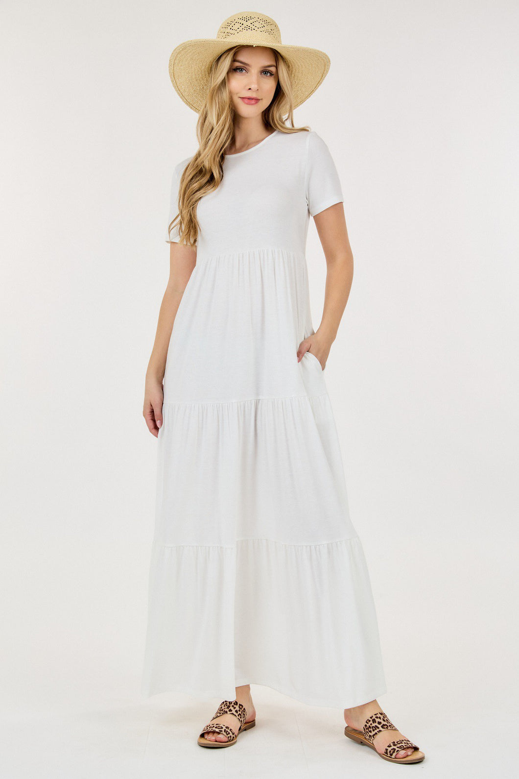 Round-Neck Solid Maxi Dress Style 2581