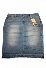 Plus Mid Length Denim Pencil Skirt Style 1001 in Indigo