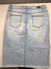 Mid Length Denim Pencil Skirt Style 79090 in Light Indigo