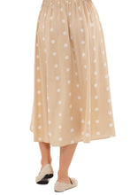 Polka Dot Button Down Midi Skirt Style 2000 in Khaki