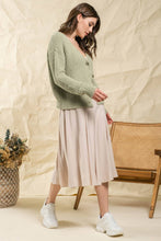 Cozy Button Up Cardigan Style 2192 in Sage