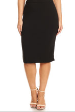 Plus Solid High Waisted Basic Skirt 1701 - Skirtz & Co