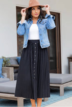 The Reed Pleated Midi in Black