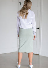 Plus Remi Summer Sage Denim Midi Skirt