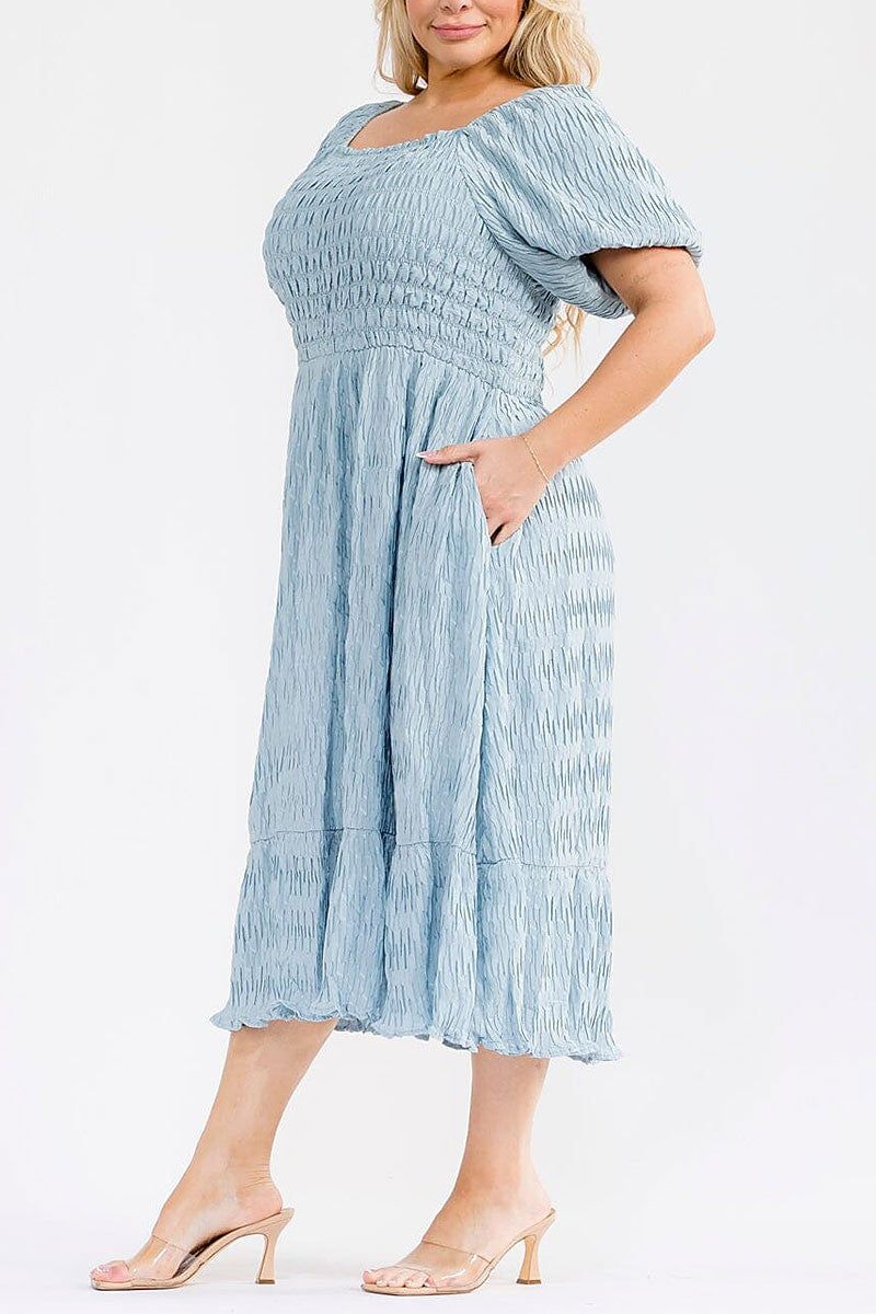 The Collette Plus Dress in Ice Blue – Skirtz & Co