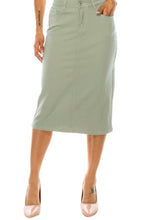 Mid-Length Twill Skirt 79174 in Sage