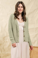 Cozy Button Up Cardigan Style 2192 in Sage