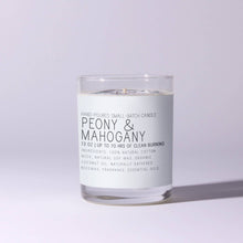 Peony & Mahogany - Just Bee Candle: 7 oz (up to 40 hrs of clean burning)