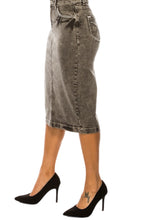 Faded Denim Skirt Style 79153 in Black Snow