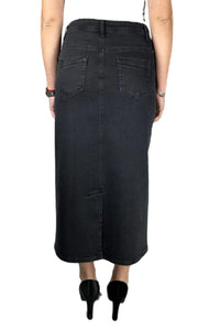 Black Denim Maxi Skirt 212-58H