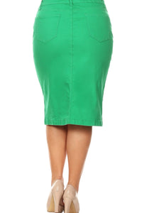 Denim Skirt Style 77546X in Jade Green