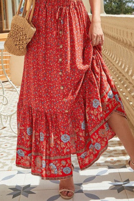 Ladies Floral Print Bohemian Skirt Style 9780