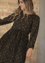 Louise Brown Floral Pleated Midi Dress