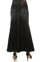 Long Flared Denim Skirt Style 89140 in Black