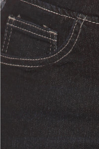 Extended Plus Pencil Denim Skirt Style 77104XX in Black Indigo Wash