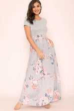 Grey Pink Maxi Dress Style 1572