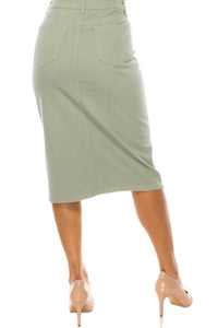 Plus Twill Skirt 79174X In Sage