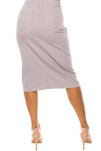 Mid-Length Twill Skirt 79174 in Lavender