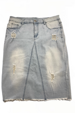 Mid Length Denim Pencil Skirt Style 79090 in Light Indigo
