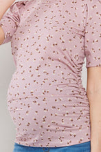 Floral Puff Sleeve Maternity Top Style 2448 in Mauve or Black