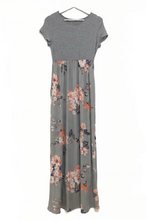 Floral Maxi Dress Style 1572 in Grey Floral