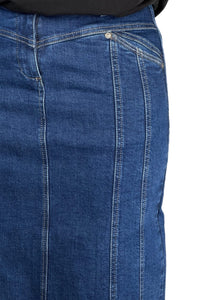 Blue Denim Mid Length Skirt 219-59H