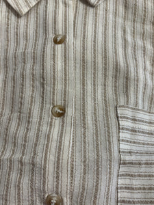 Striped Linen Shirt 2230 in Black and Khaki