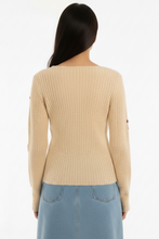Bow Embroidery Cardigan In Cream
