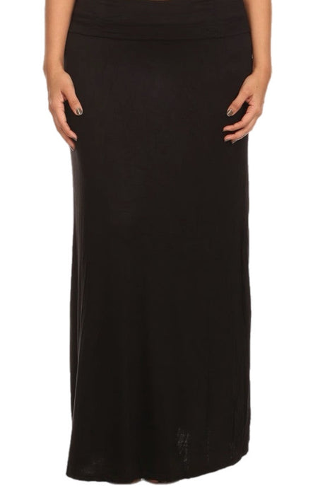 Plus Black Maxi Skirt 832