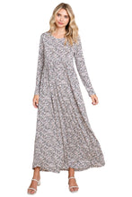 Long Sleeve Maxi Dress Style 1239 in Navy Floral