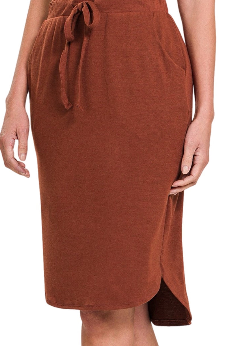 Tulip Hem Skirt Style 1870 in Rust