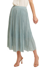 Elastic Waist Pleated Midi Skirt 3552