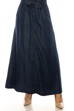 Long Denim Skirt Style 89220 in Dark Indigo