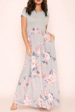 Grey Pink Maxi Dress Style 1572