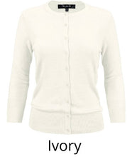 Button Crew Neck Cardigan Style 079