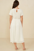 Crochet Mix Media Midi Dress Style 8553 in Ivory