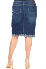 Plus Denim Skirt 77227X in Indigo Wash