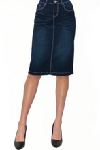 Denim Skirt 77247 in Dark Indigo Wash
