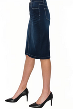 Denim Skirt 77247 in Dark Indigo Wash