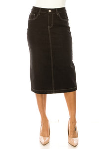 Denim Skirt 79133 in Black