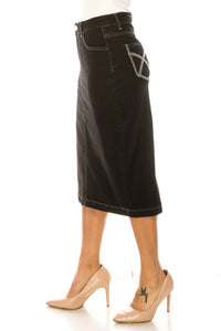 Denim Skirt 79133 in Black