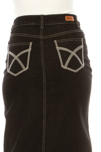 Denim Skirt 79133 in Black