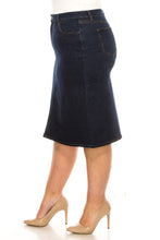 Plus Denim Skirt 79227X in Stone Wash Dark