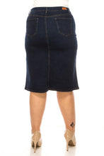 Plus Denim Skirt 79227X in Stone Wash Dark