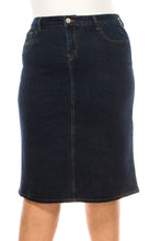 Plus Denim Skirt 79227X in Stone Wash Dark