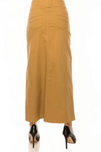 Twill Long Skirt Style 89151 in Khaki