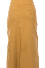 Twill Long Skirt Style 89151 in Khaki