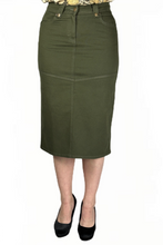 Dark Olive Twill Skirt Style 243/10-3-1D