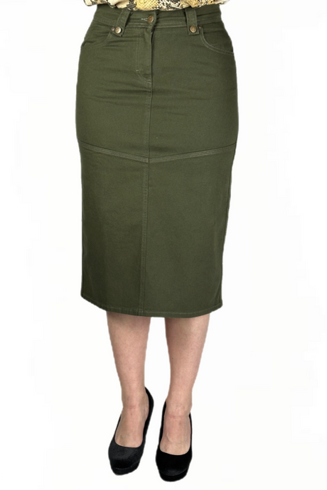 Dark Olive Twill Skirt Style 243/10-3-1D