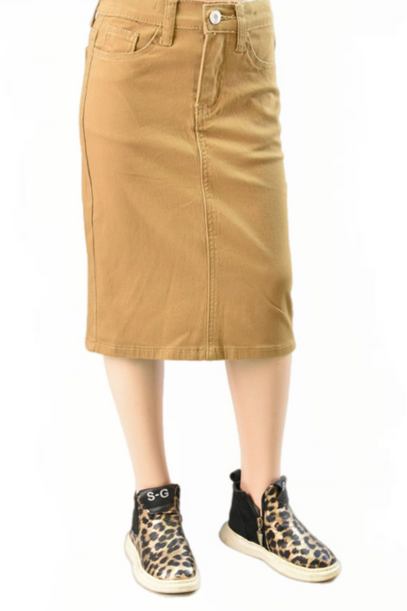 Girls Khaki Twill Skirt Style 79174